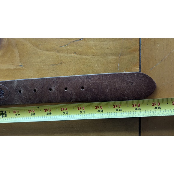 Arizona Jean Company Brown Embossed Leather Belt Large - Picture 2 of 6